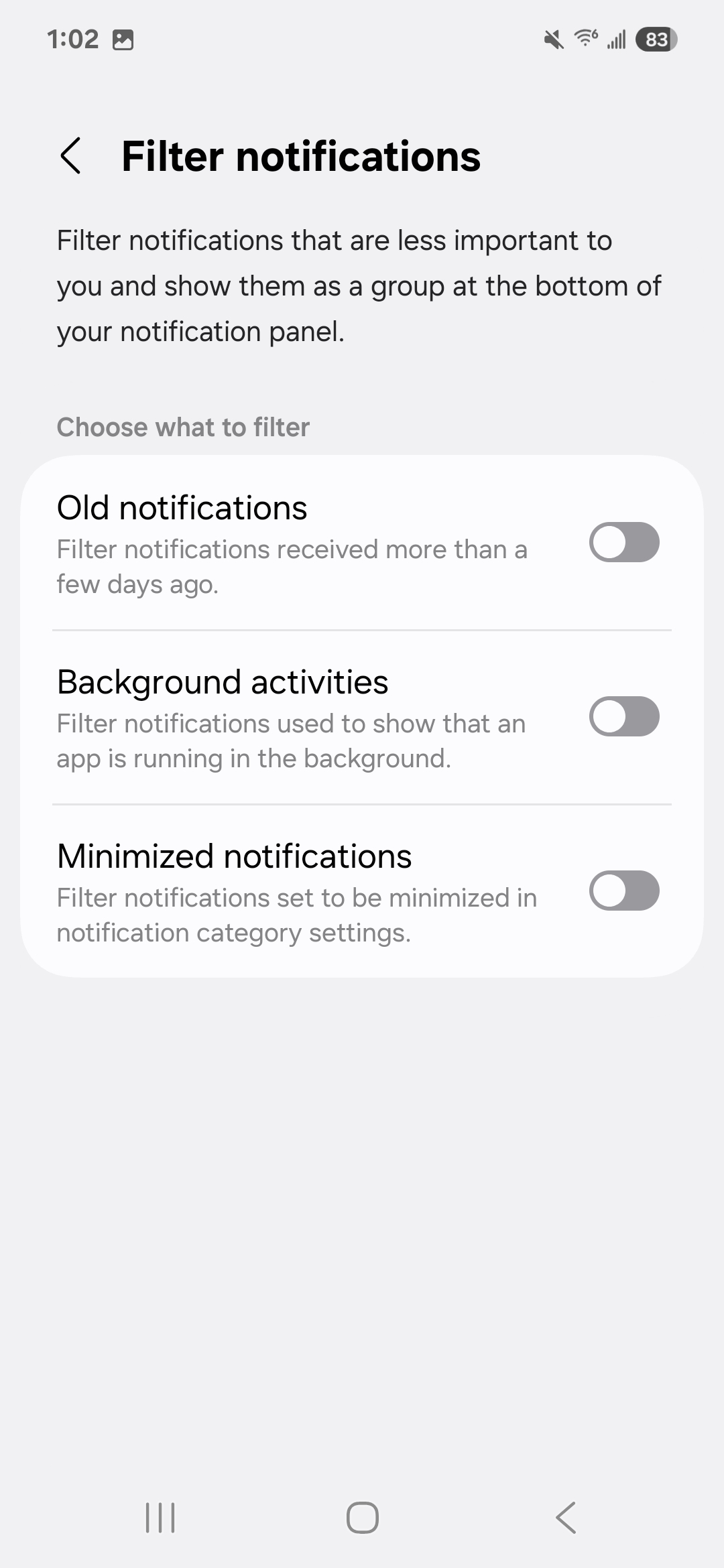 One UI 7 Beta 2 filter notifications