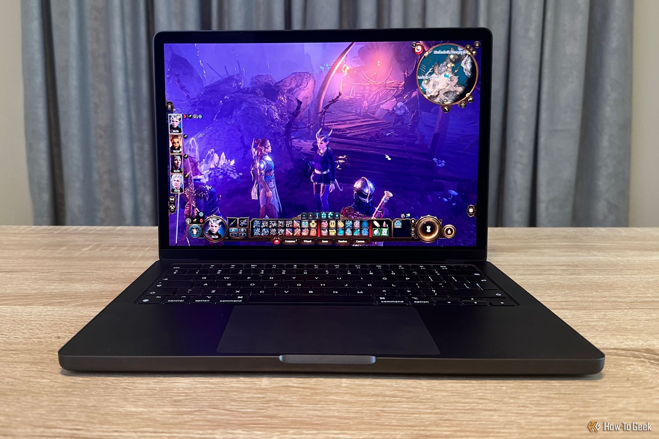 An M4 Pro MacBook Pro running Baldur's Gate 3.