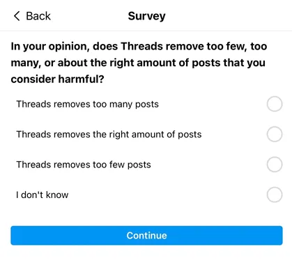 Threads survey