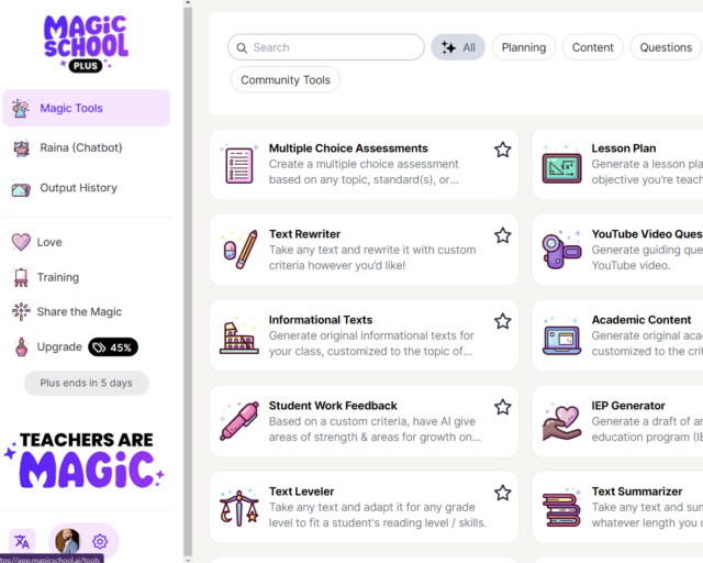 Magic School gives burned out teachers access to over 160 time-saving AI features