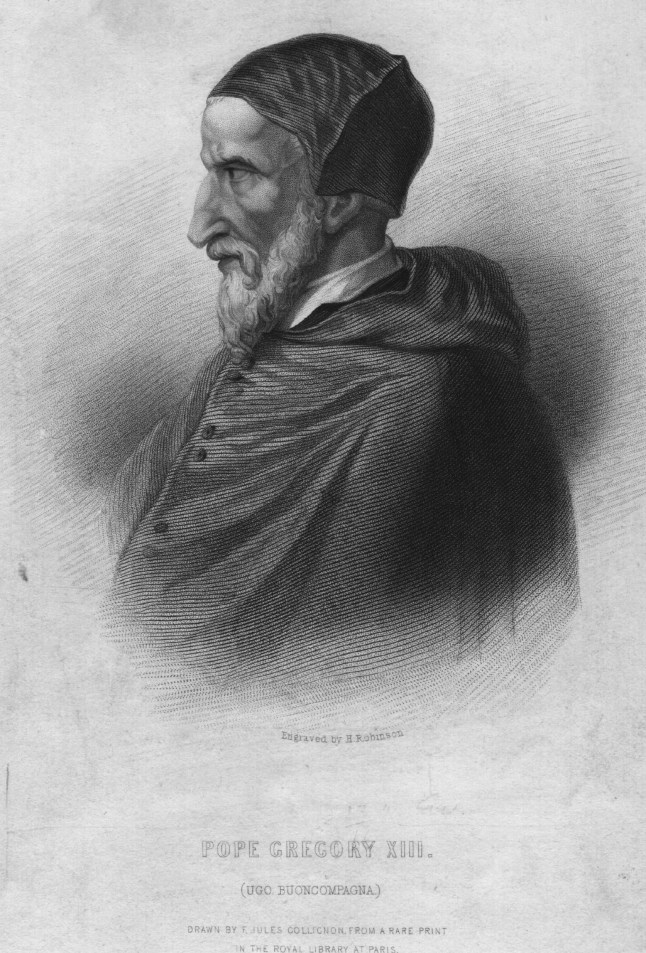 Circa 1580, Pope Gregory XIII (1502 - 1585). He introduced the reformed Gregorian calendar. (Photo by Hulton Archive/Getty Images)