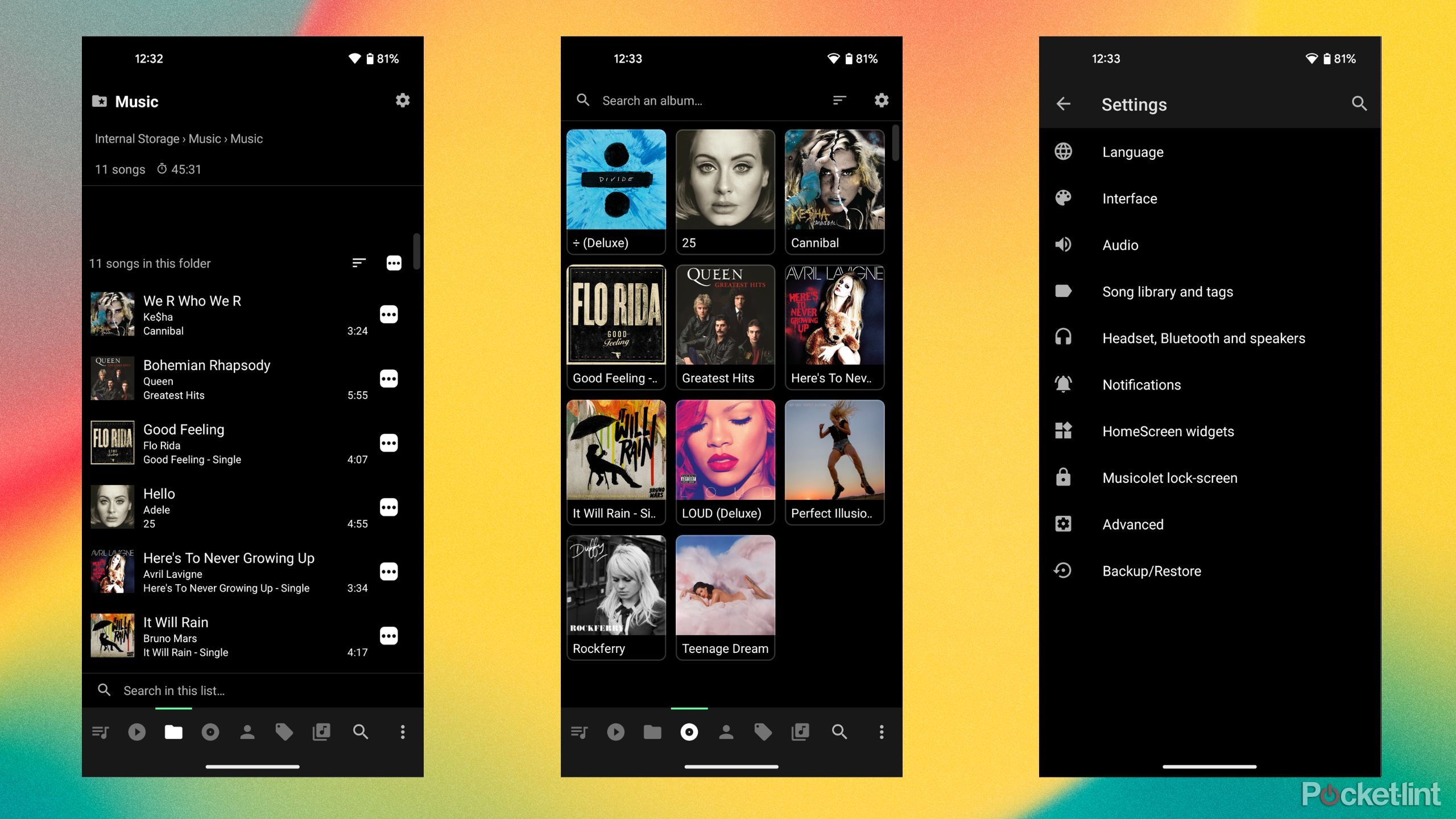 Musicolet Music Player screenshots