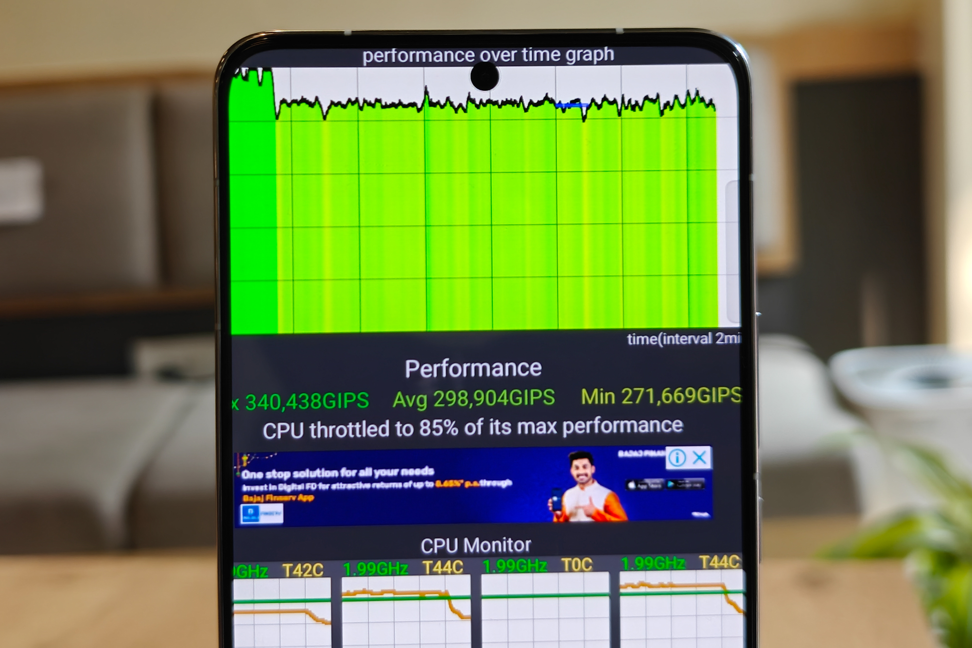 Stability score after throttle test on iQoo 13.