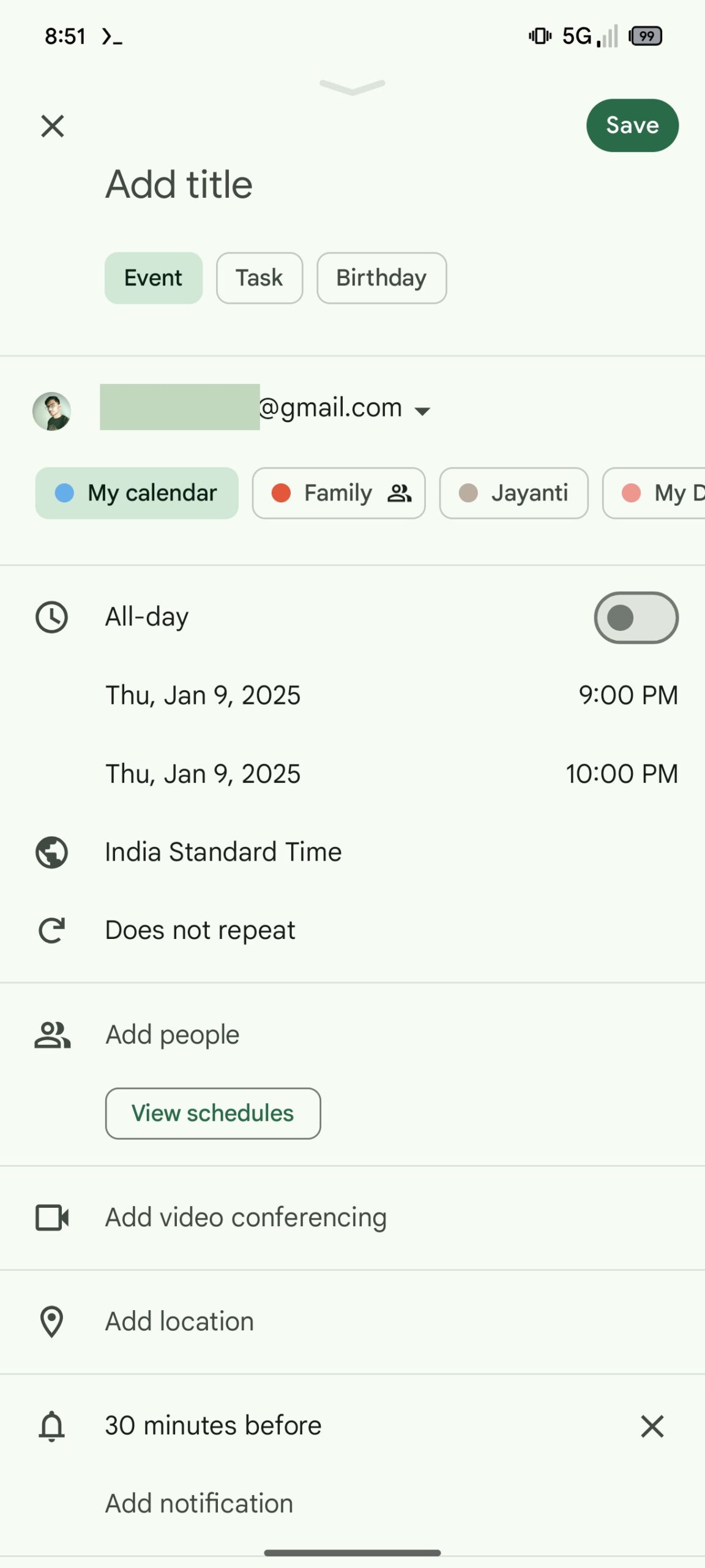 calendar events chooser 2