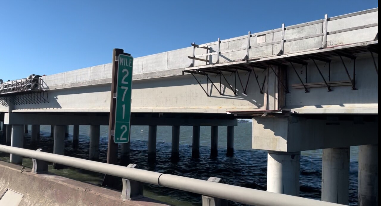 HRBT eastbound trestle between south island and willoughby