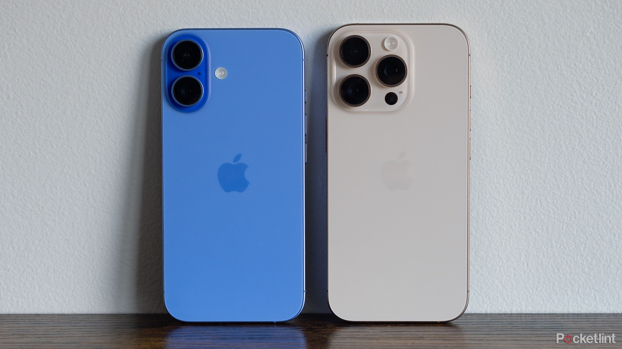 Apple's iPhone 16 beside the iPhone 16 Pro. 