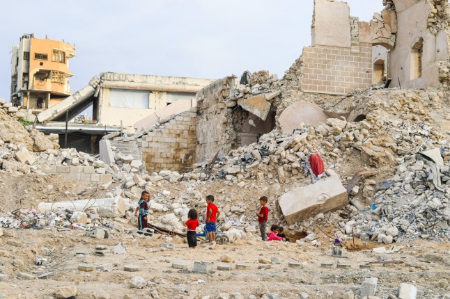 GAZA CITY, GAZA - OCTOBER 23: A view of Qasr al-Basha (Pasha's Palace), a historic building in the Old City, which was damaged resulting from the Israeli army's heavy attacks and housed a museum before the attacks in Gaza City, Gaza on October 23, 2024. The Pasha's Palace, also Pasha's Palace Museum, Radwan Castle, and Napoleon's Fort, was the only remaining model of palace from different empires and states in the city's history, representing the character of Islamic architecture. (Photo by Momen Faiz/Anadolu via Getty Images)