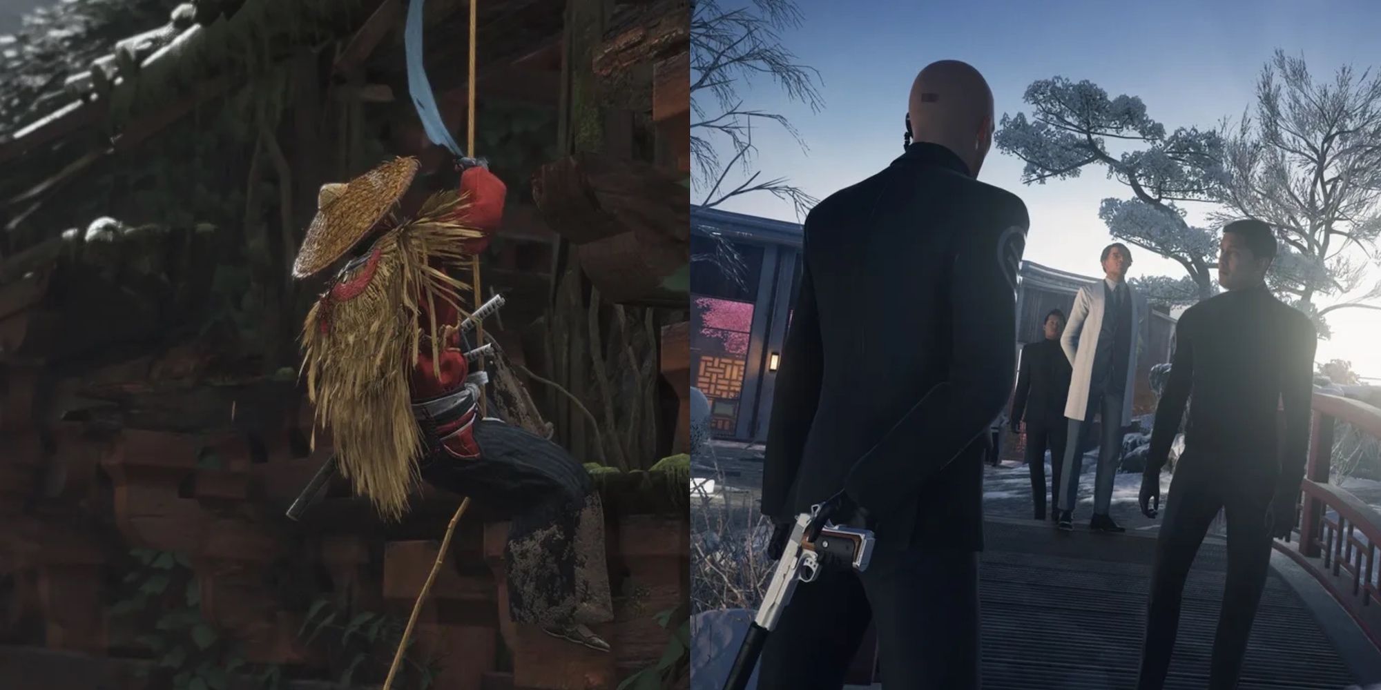 Ghost of tsushima on the left, hitman on the right