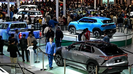 From January 17-22, people flocked to look at the various cars, bikes and other vehicles launched by brands across the world. The expo had more than 1,500 exhibits as per their website.(Money Sharma/AFP)