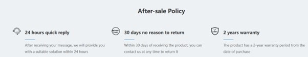 after sale policy