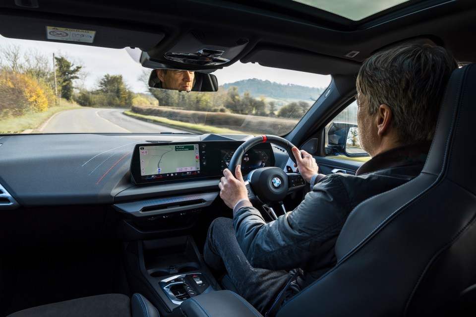 Man driving a BMW.