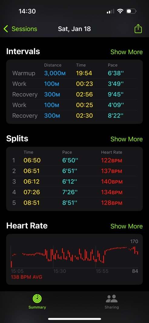 Strides workout summary: Apple Watch Series 10.