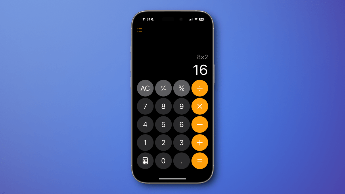 iOS 18.3 calculator