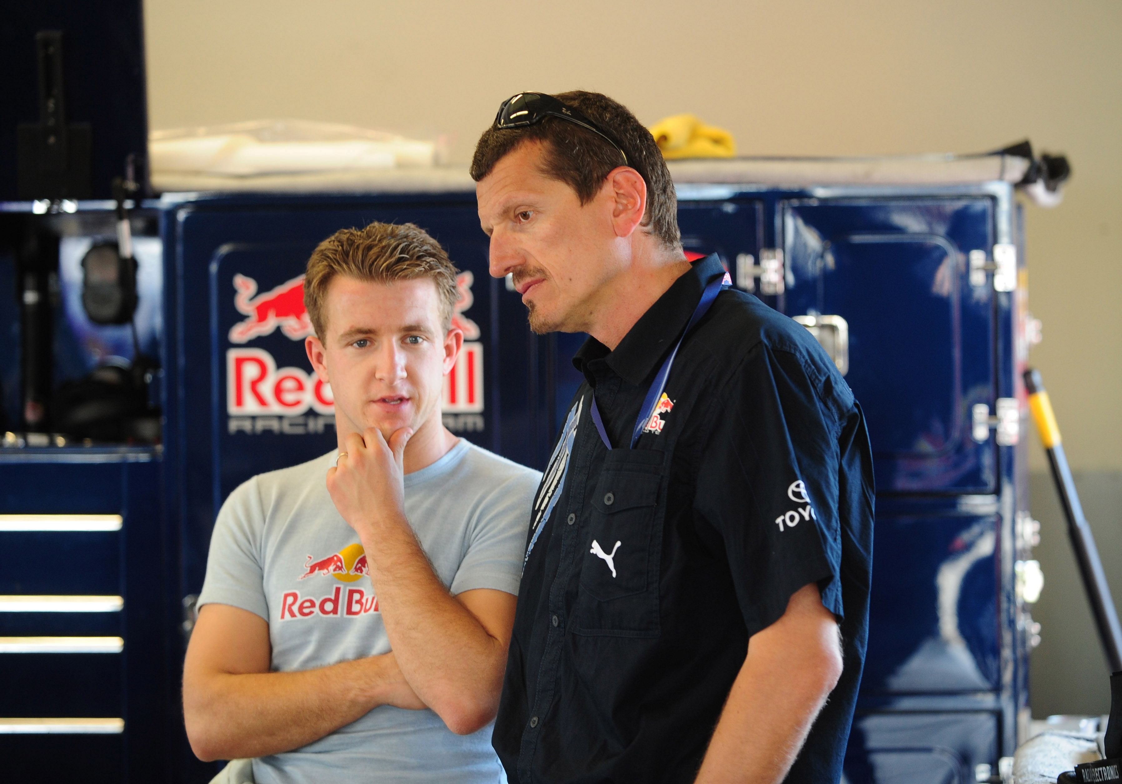 In Picture: A.J. Allmendinger (left) and Guenther Steiner (right) - Source: Imagn