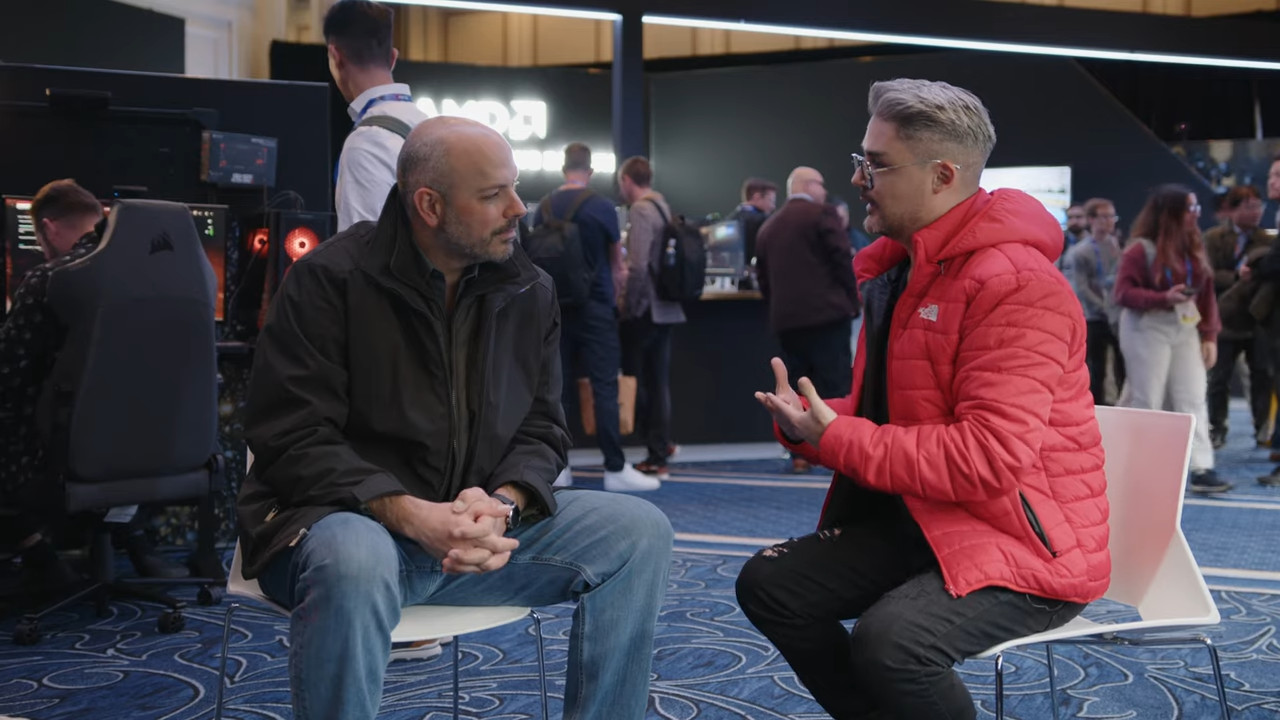 Frank Azor of AMD being interviewed at CES 2025