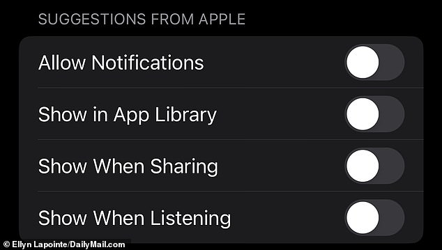 These settings allow Siri to make suggestions for what you would like to do next based on your routines or how you use apps. Toggle them off to conserve your battery life