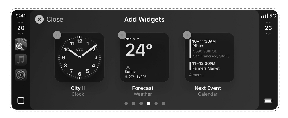 CarPlay 2 widgets