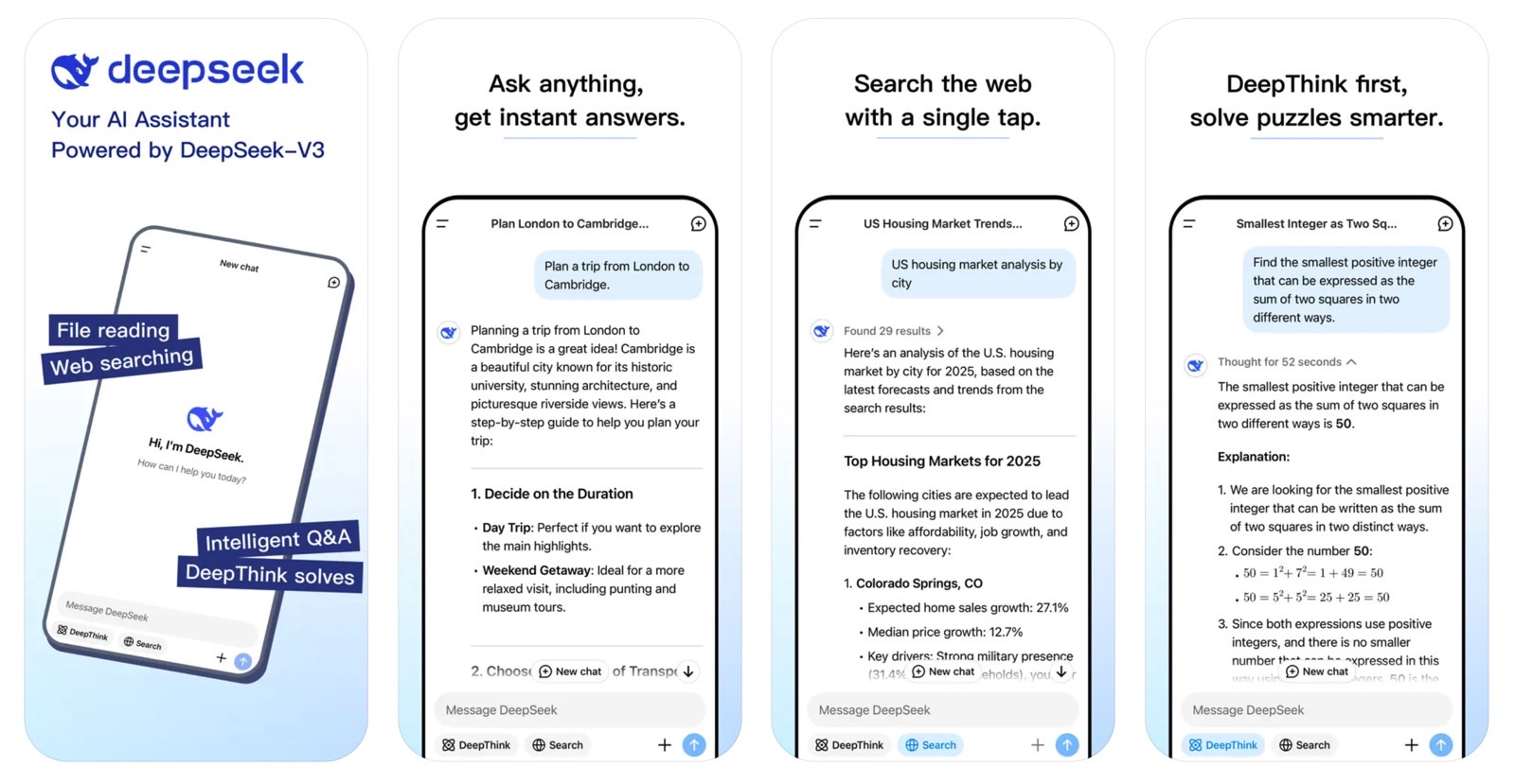 DeepSeek iPhone app.