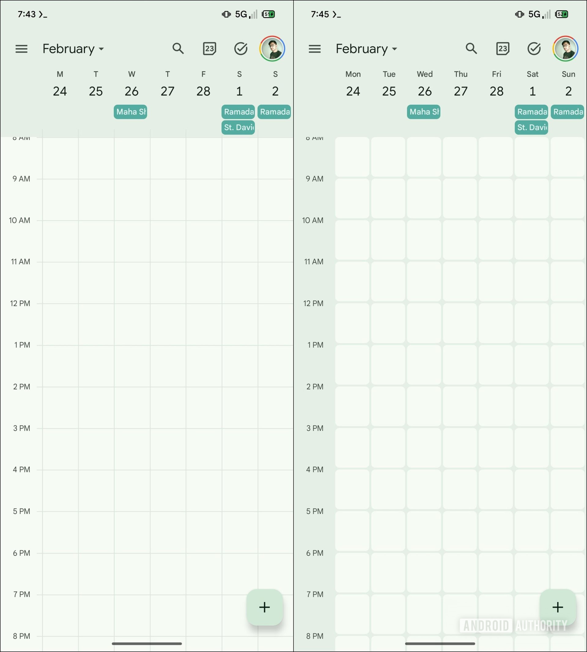 calendar old new UI 1