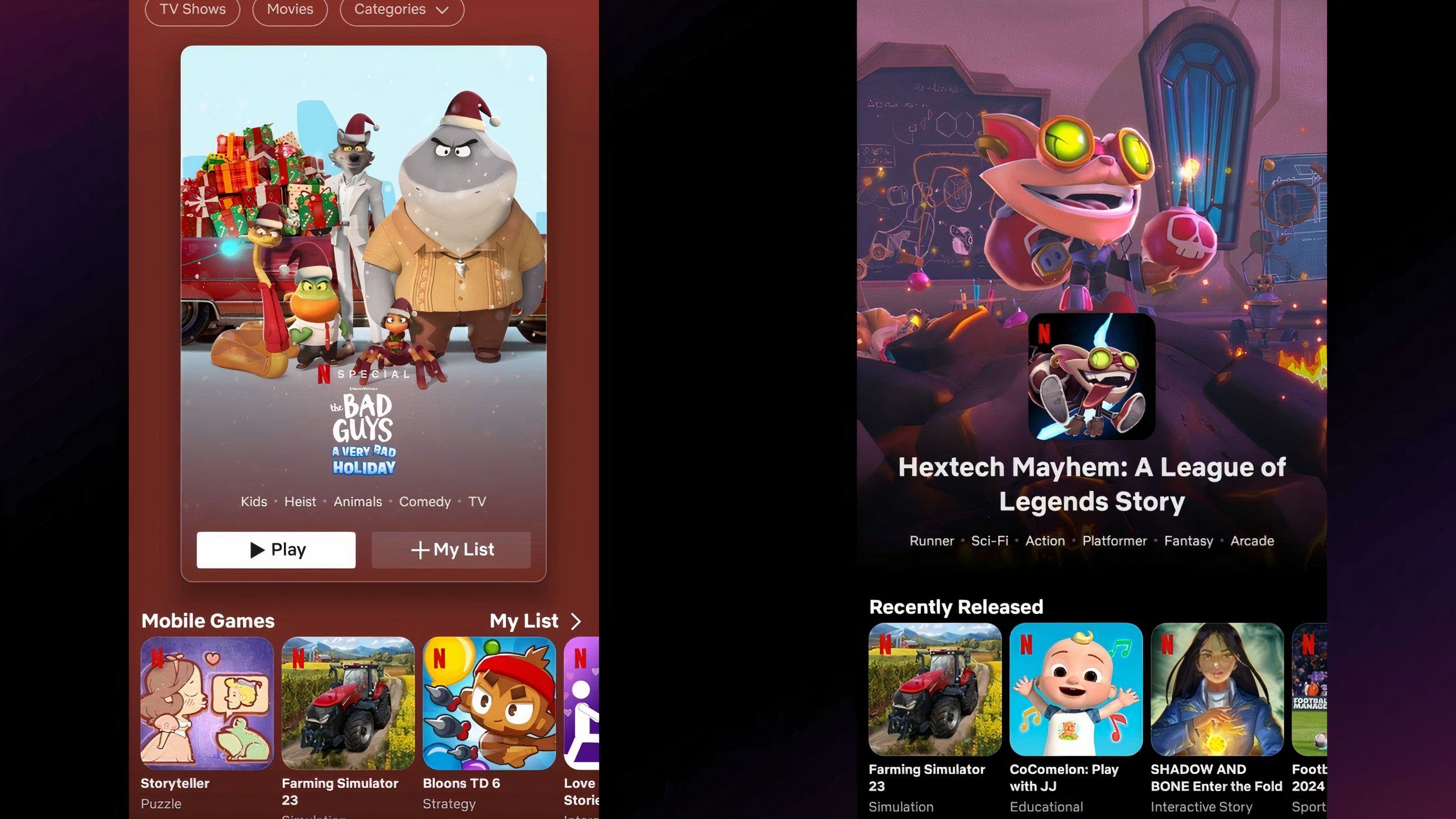 the Netflix games app