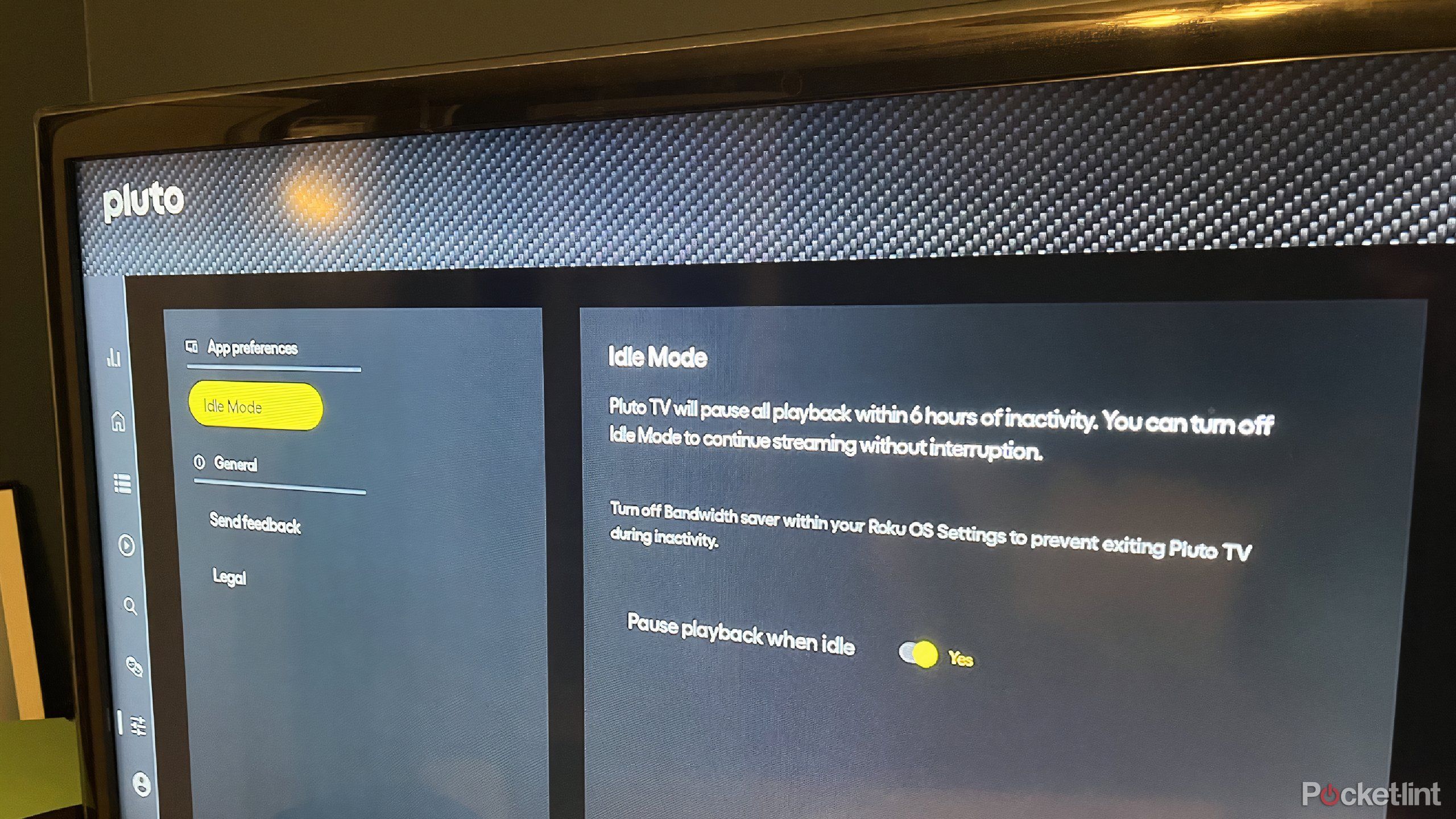 pluto tv idle mode