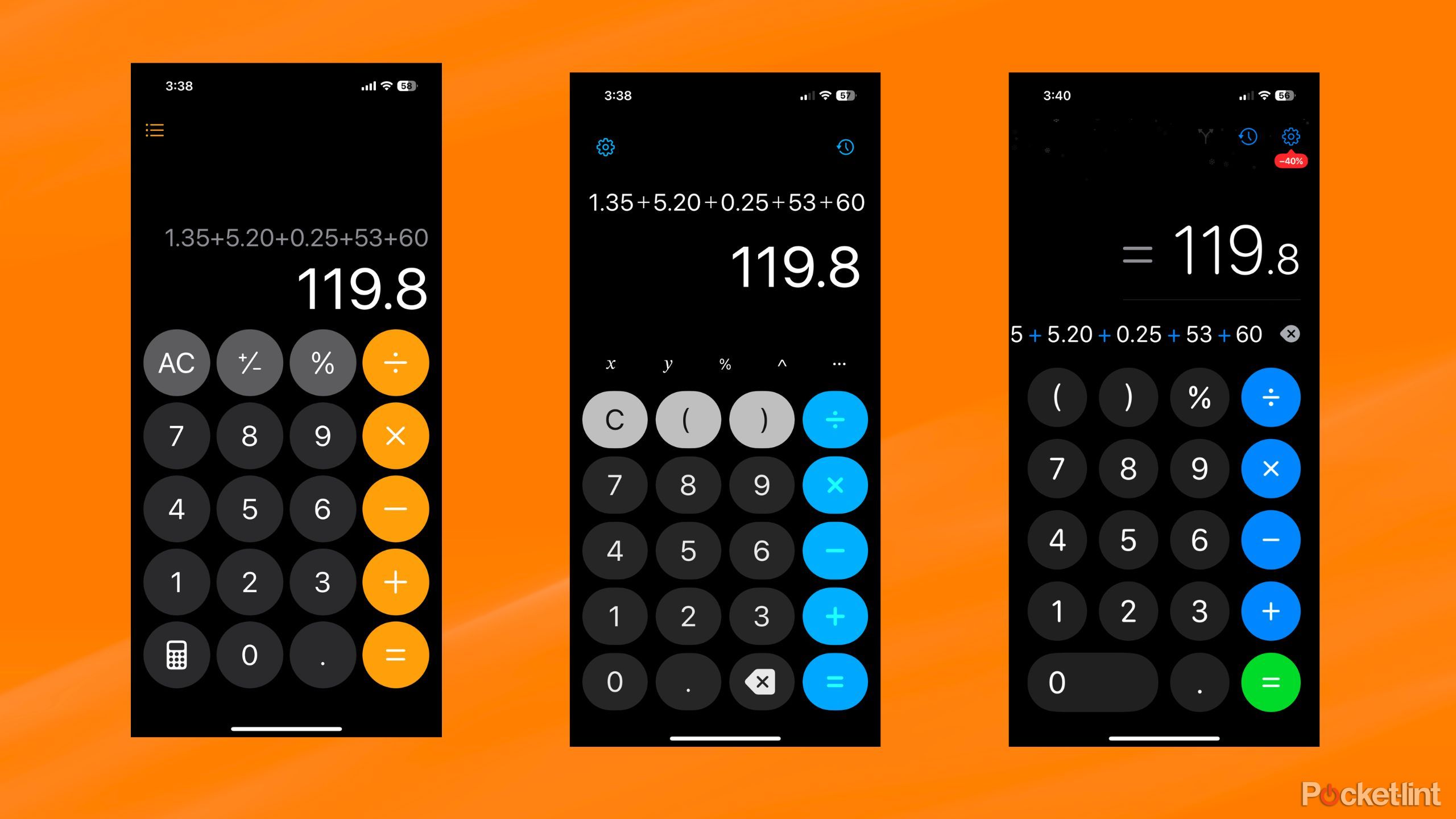 iOS calculator apps screenshots