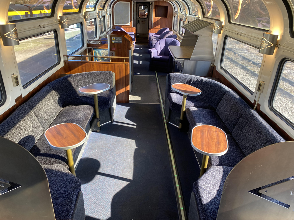 Interior of Hi-Level lounge car