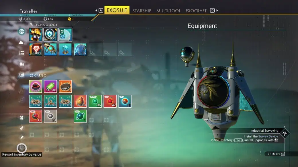 No Man's Sky Inventory Sorting