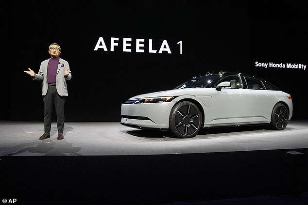 The EV is available in two trims: the $89,900 Afeela 1 Origin and the $102,900 Afeela 1 Signature (pictured)