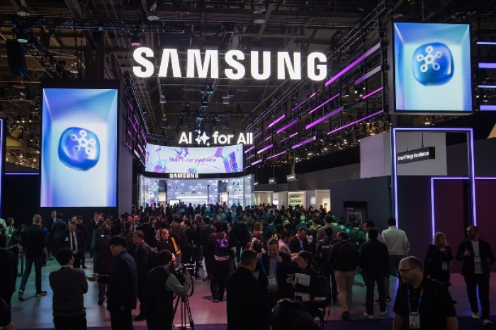 Samsung　Electronics'　booth　at　CES　2025　(Courtesy　of　Yonhap) 