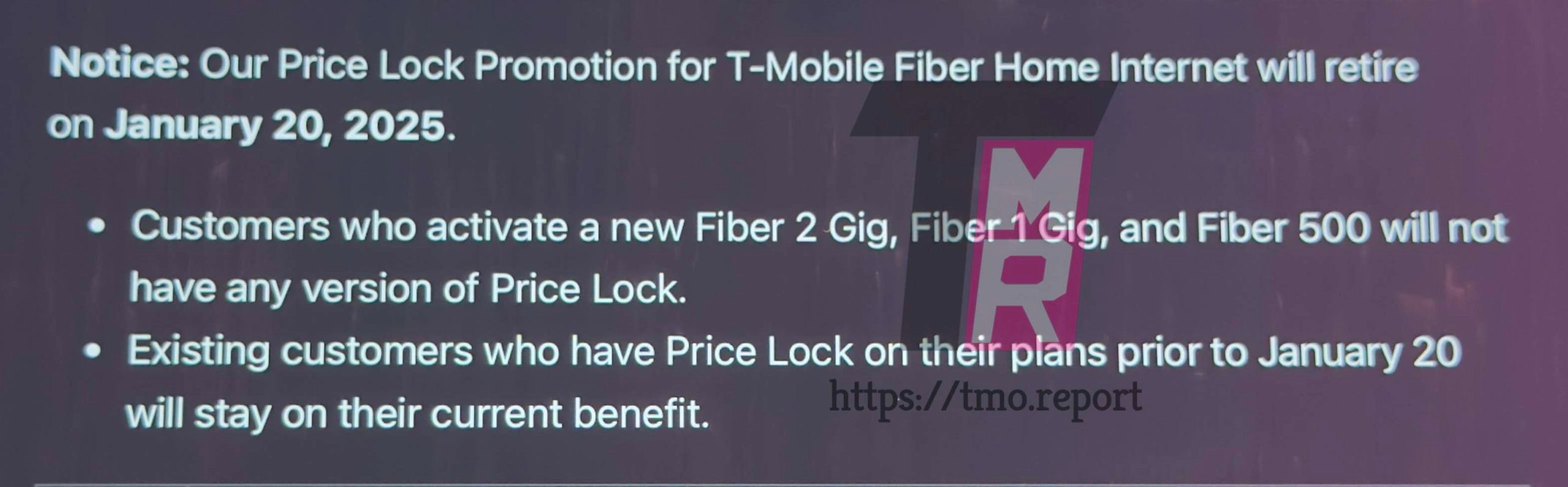 T Mobile Price Lock retired for Fiber