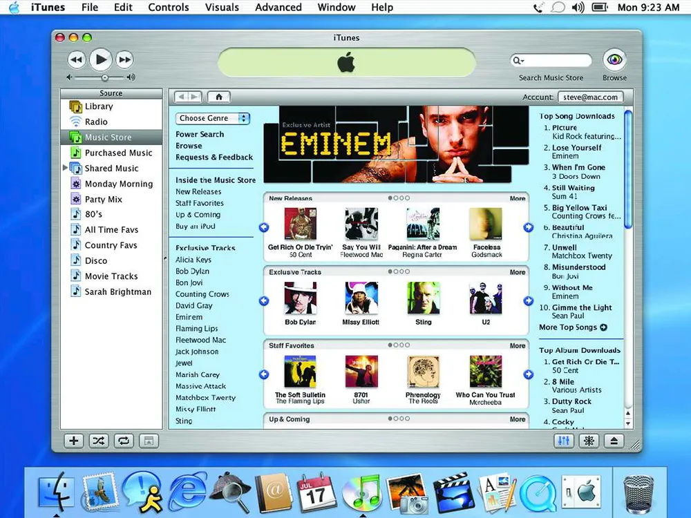 View of the Apple iTunes Music Store, which launched in 2003