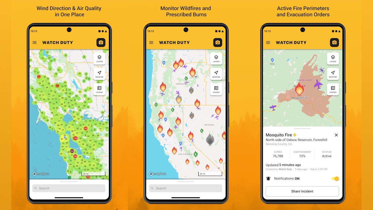 Watch Duty Wildfire map app 7