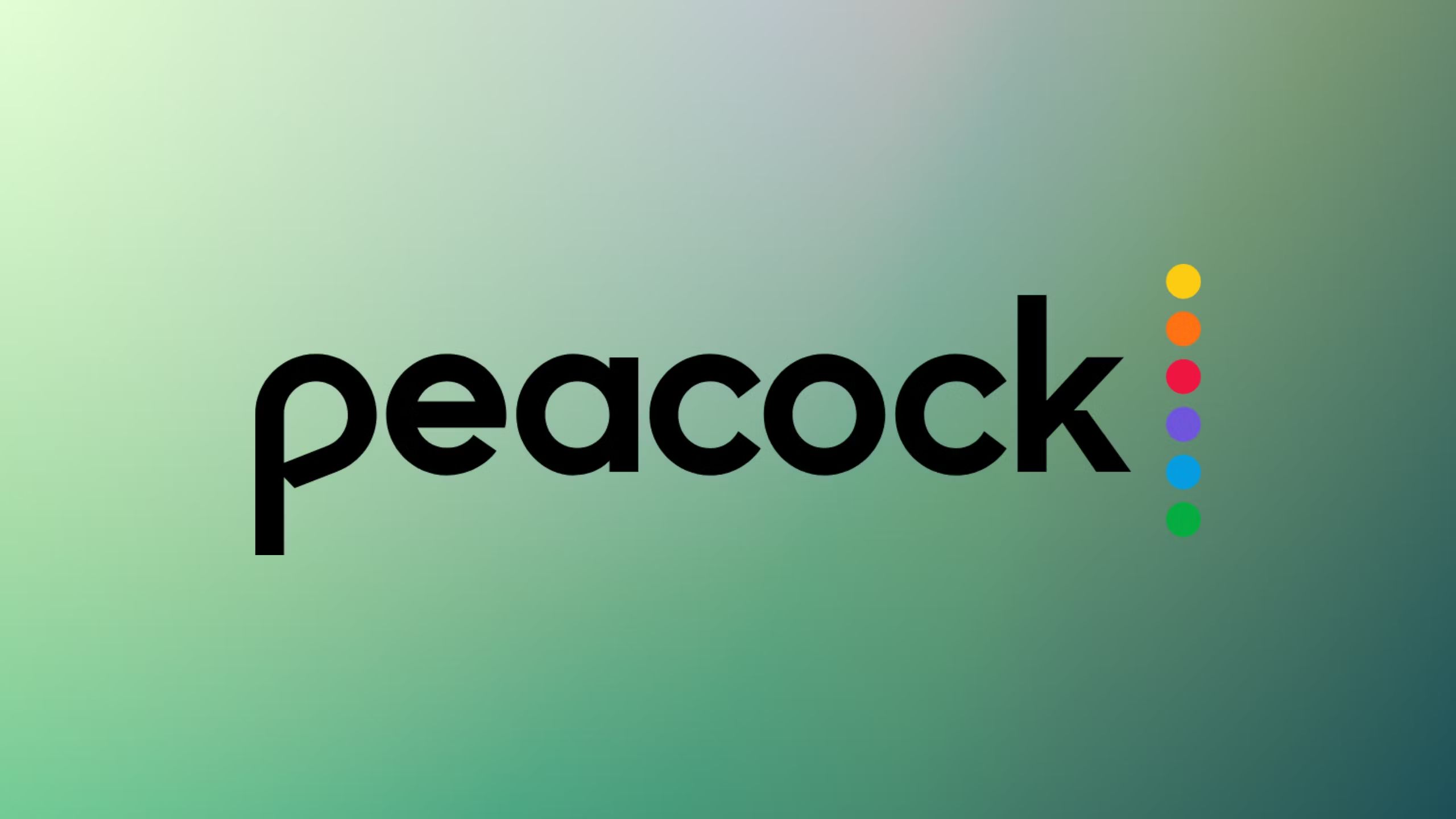 Peacock logo on a green background. 