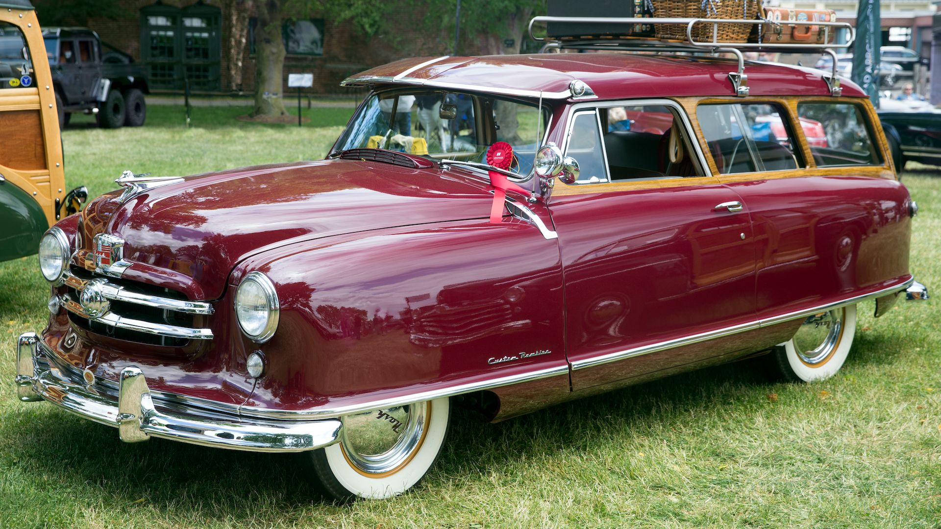 1953 Nash Rambler Custom 2-door Station Wagon Red Front Angle