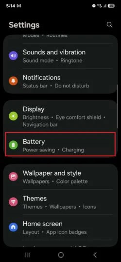 One UI 7 battery setting