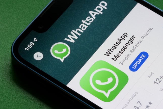 Portland, OR, USA - Dec 9, 2022: WhatsApp Messenger app is seen in the App Store on an iPhone.; Shutterstock ID 2288040441; purchase_order: -; job: -; client: -; other: -