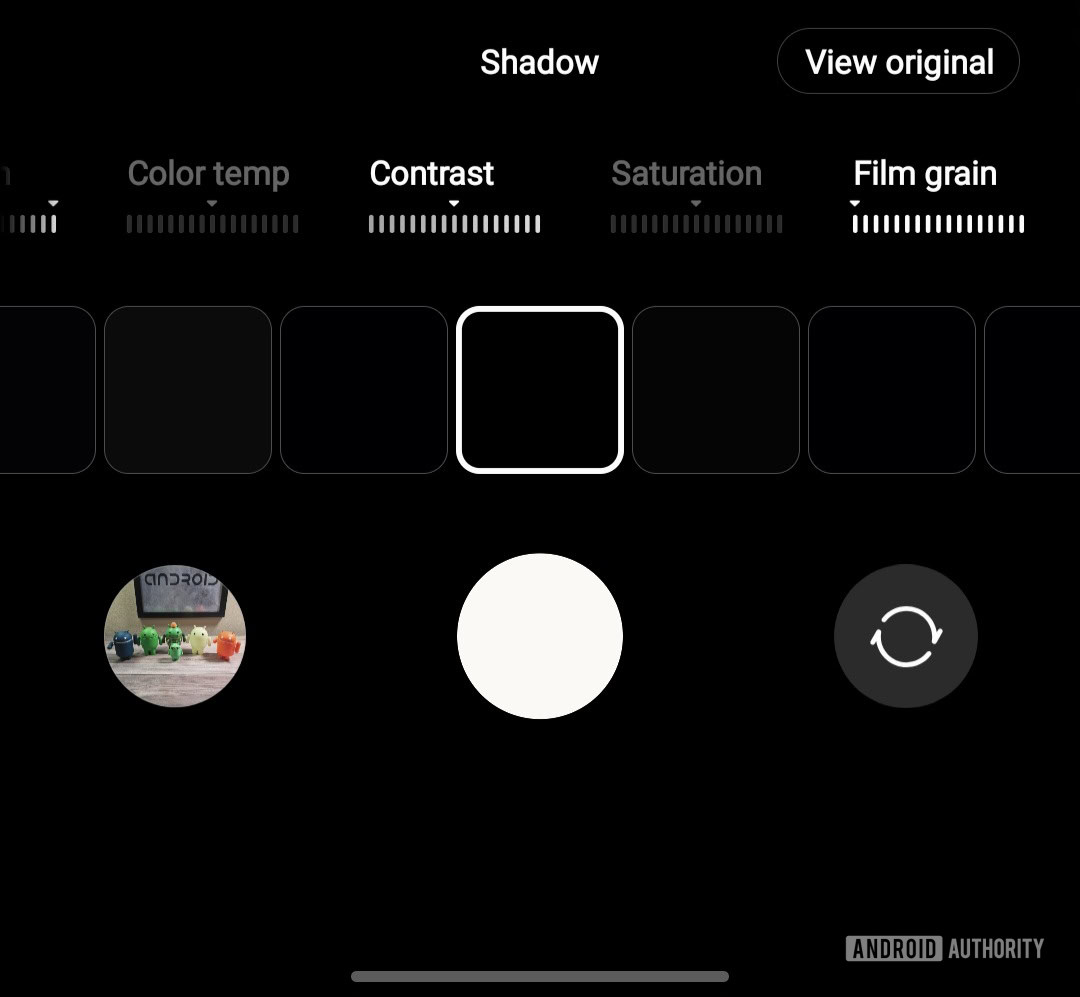 Shadow filter parameters in Samsung Camera