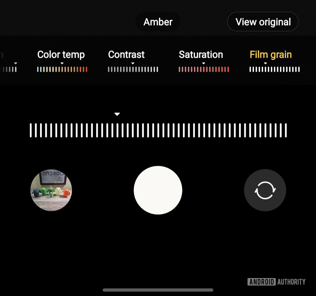 Amber filter parameters in Samsung Camera