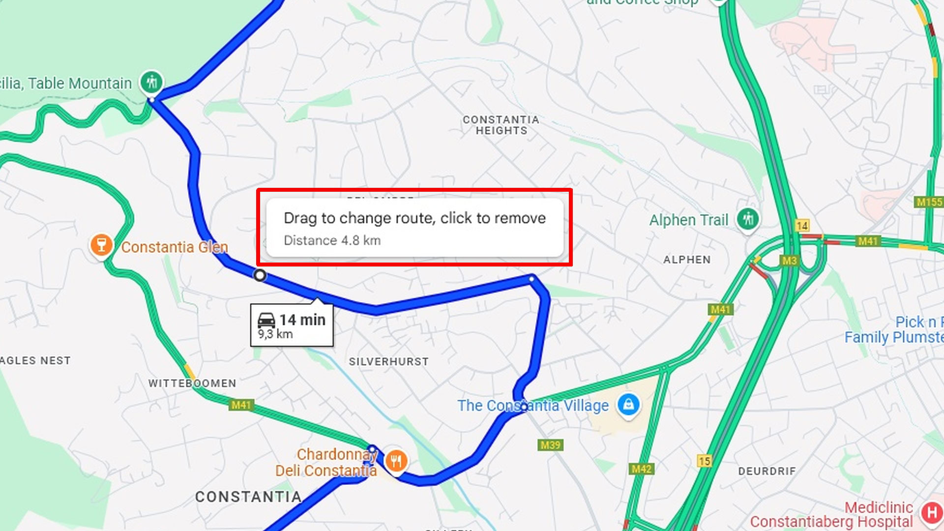 google maps custom routes drag to change route 1