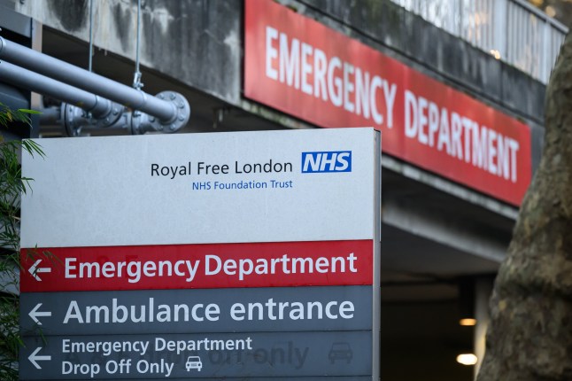 LONDON, ENGLAND - JANUARY 09: Signage is seen outside the Royal Free Hospital on January 09, 2025 in London, England. Earlier this week Prime Minister Keir Starmer unveiled plans to cut NHS waitlist times to meet the target of 92% of patients receiving treatment within 18 weeks of referral by 2029 - a figure that has not been met since 2015. In order to reach the target, Starmer announced the government has agreed a new partnership with the private healthcare sector, in order to 