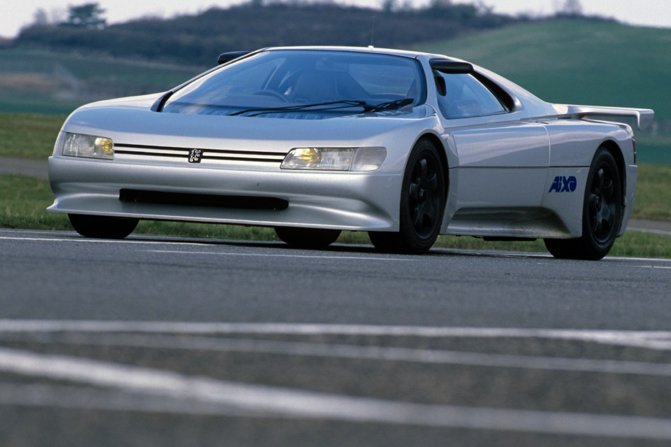 Peugeot Oxia prototype on a test track.