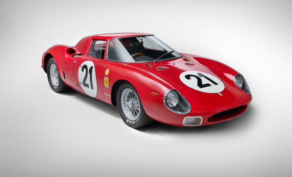 1964 Ferrari 250 LM race car, number 21, winner of the 1965 24 Hours of Le Mans.