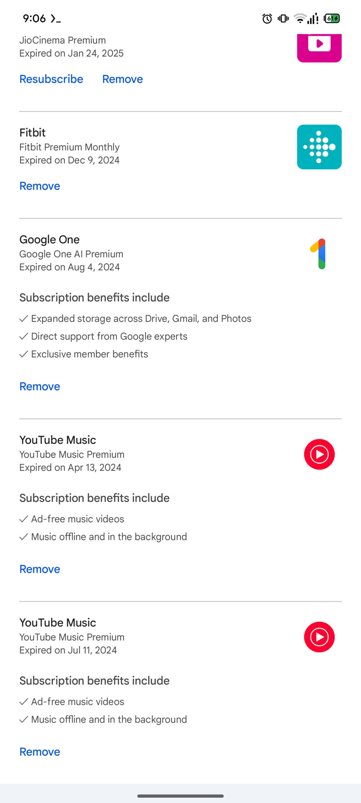 Google Play Store updated subscriptions UI AssemleDebug 1