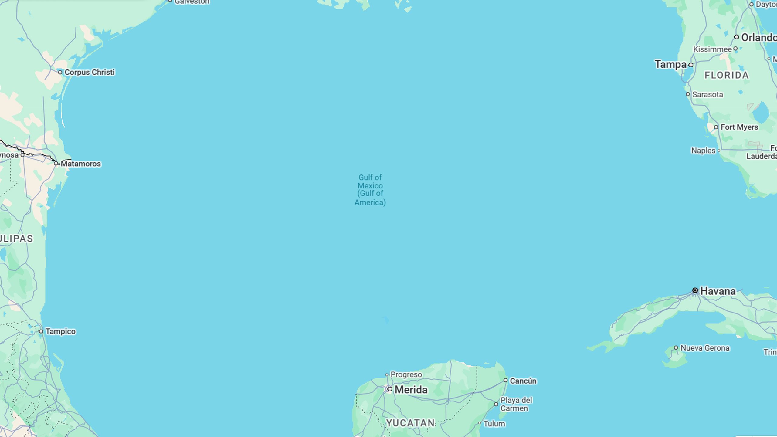 Gulf of America/Gulf of Mexico on Google Maps