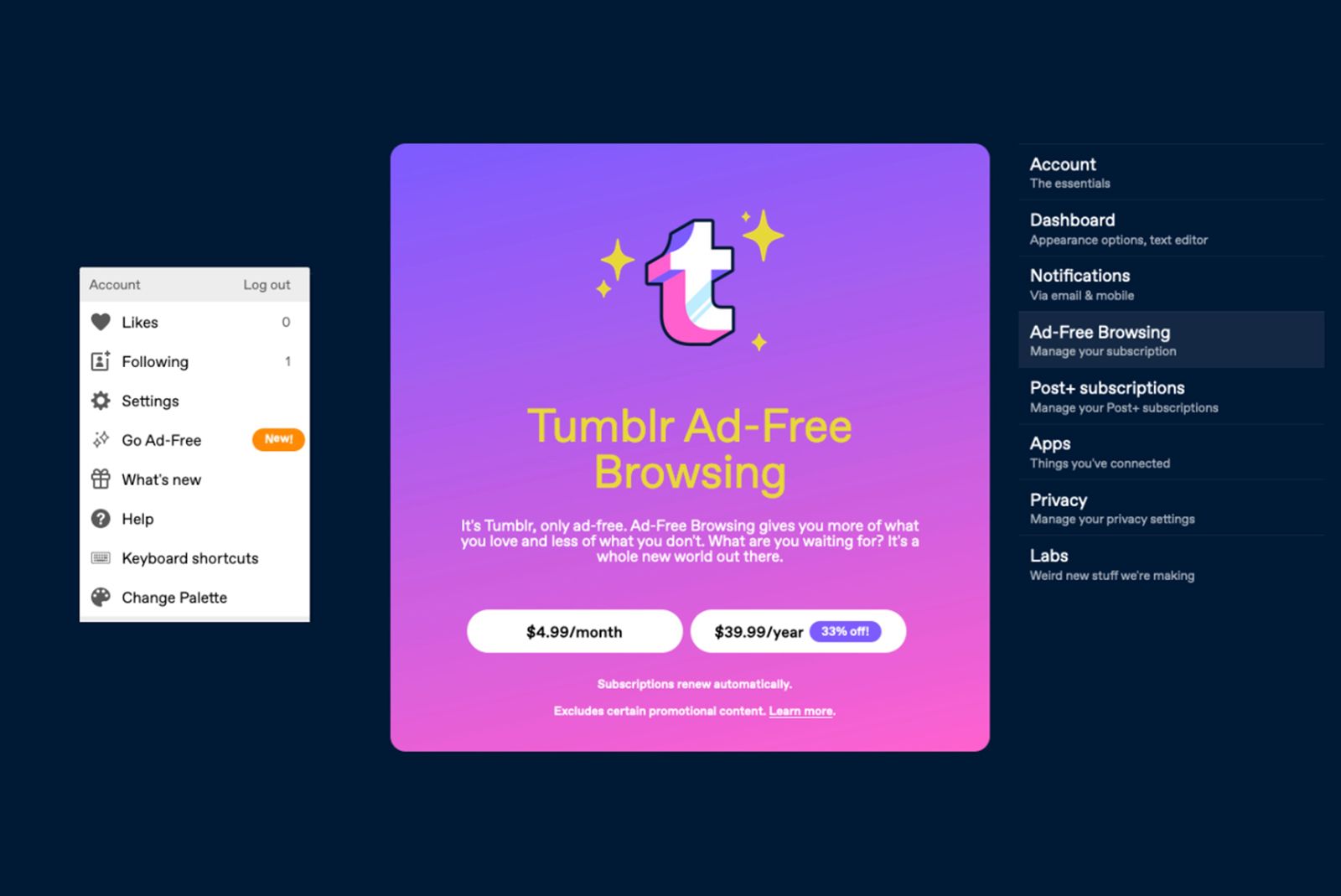 You can get ad-free Tumblr now, but you have to pay up photo 1