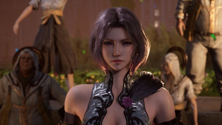 A woman with purple hair in Lost Soul Aside.