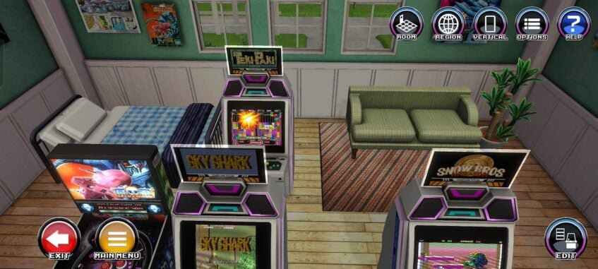 Customised arcade room on Amusement Arcade Toaplan app