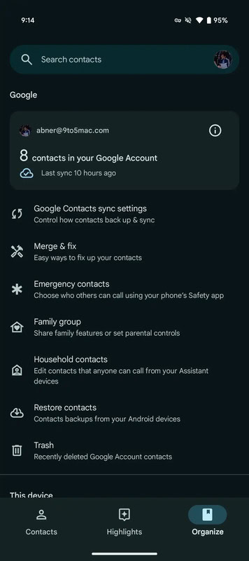 Google Contacts sync 1