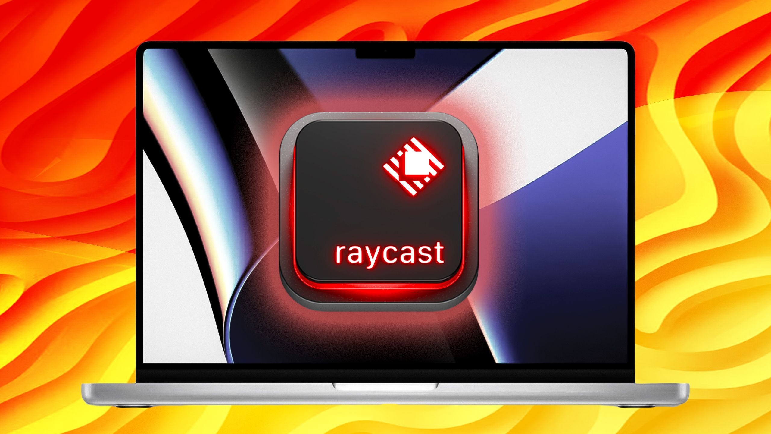 Raycast on a rendering of a MacBook. 